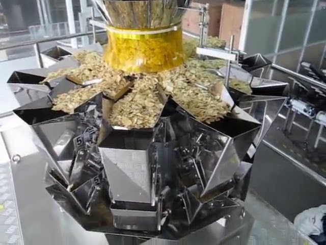 Automatinis 2 kg maišelio pakavimo įrenginys, turintis vertikalios formos užpildymo plombą